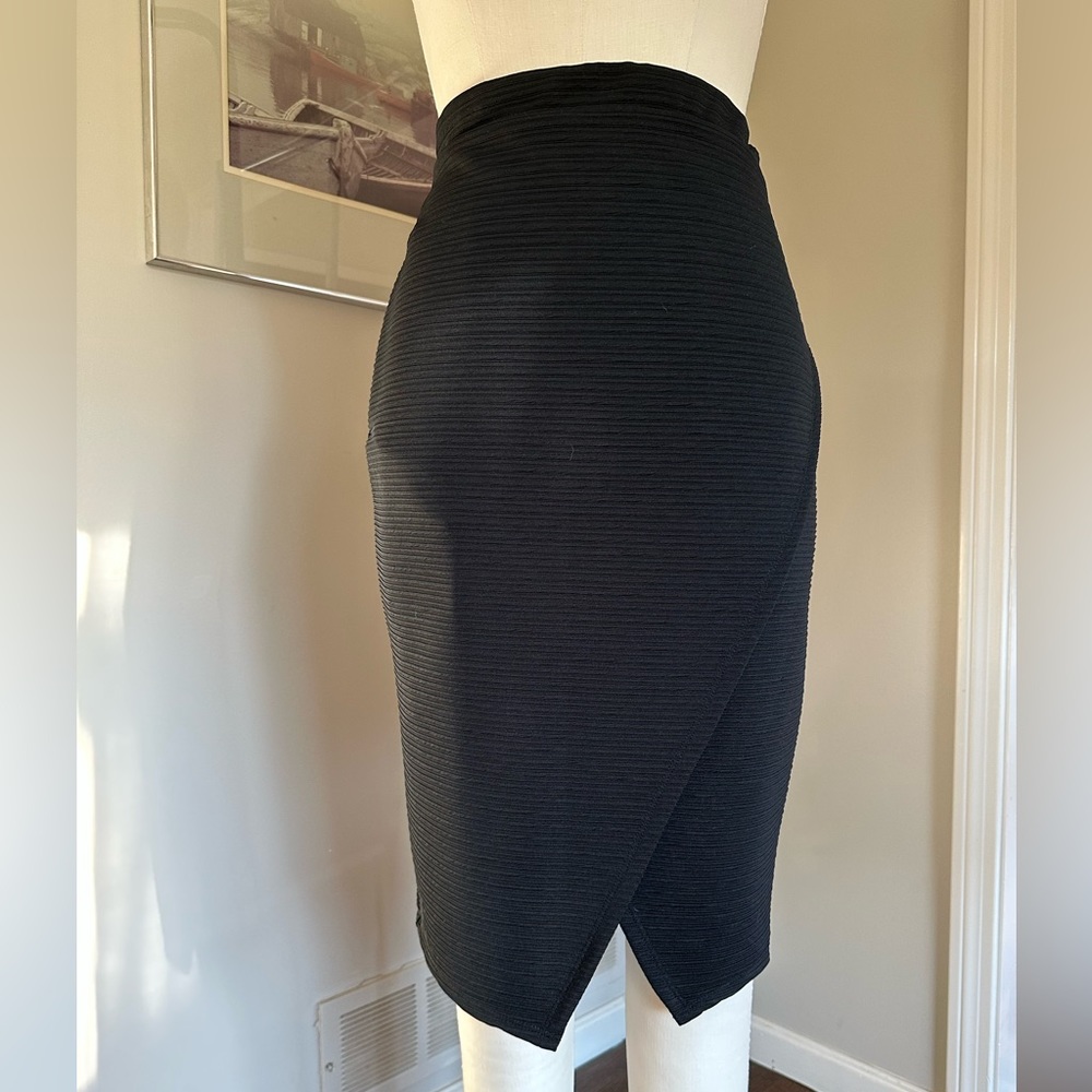 Stretch Ribbed Wrap Skirt